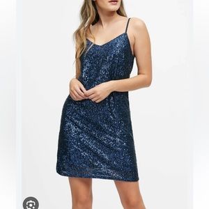 Banana republic sequin dress in navy blue. Sells on eBay for $64.